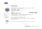 Systém managementu jakosti MARCO-CZECH s.r.o. - ISO9001:2008
