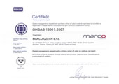 Systém managementu bezpecnosti a ochrany zdraví pri práci MARCO-CZECH s.r.o. - OHSAS18001:2007
